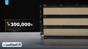 Nvidia H100 -tekoälykiihdytin eli GPU lähikuvassa.
