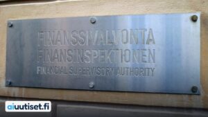 Finanssivalvonnan laatta Snellmaninkadun sisäänkäynnin yhteydessä Helsingissä