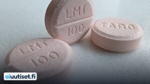 Lamotrigiini-epilepsialääkkeen 100 milligramman tabletteja
